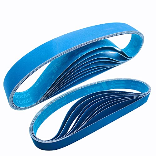 FEIHU 12 Stück Beruf Schleifband Set,Zirkoniumkorund Schleifbänder 50 x 1020 mm,je 2 Stück Körnung（60,80,100,120,240, 320) für bandschleifer schleifbänder,Schärfen, Entrosten von FEIHU