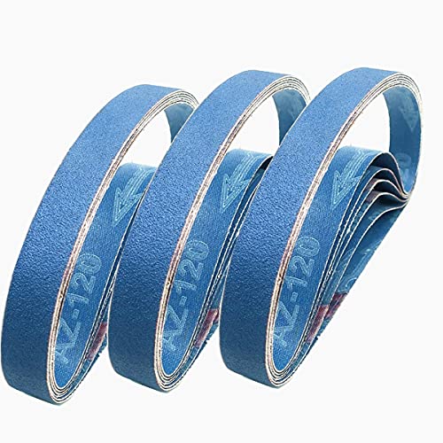 FEIHU 12 Stück Schleifbänder 25 x 762 mm, Zirkoniumkorund/brauner Korund,Metallschleifband je 2 Stück Körnung （60,80,100,120,240, 320) für Bandschleifer von FEIHU