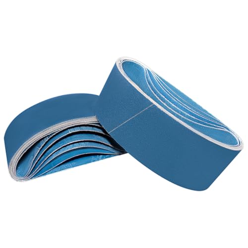 FEIHU 12 Stück Schleifbänder 65 x 410 mm, Zirkoniumkorund/brauner Korund,Metallschleifband je 2 Stück Körnung （60,80,100,120,240, 320) für Band-Schleifer/Schleif-Maschinen von FEIHU