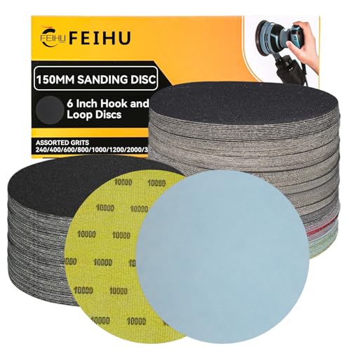 FEIHU 20 Stück Schleifscheiben 150mm klett 10000 körnung Schleifpapier Set für Rund Exzenterschleifer für Holz Metall und Farbe FEIHU 20 Stück Schleifscheiben 150mm klett 10000 körnung Schleifpapier Set für Rund Exzenterschleifer für Holz Metall und Farbe von FEIHU