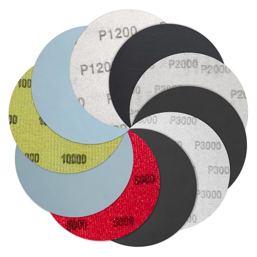 FEIHU 25 Stück Schleifscheiben 150mm klett 1200 2000 3000 5000 10000 körnung Schleifpapier Set für Rund Exzenterschleifer für Holz Metall und Farbe FEIHU 25 Stück Schleifscheiben 150mm klett 1200 2000 3000 5000 10000 körnung Schleifpapier Set für Rund Exzenterschleifer für Holz Metall und Farbe von FEIHU