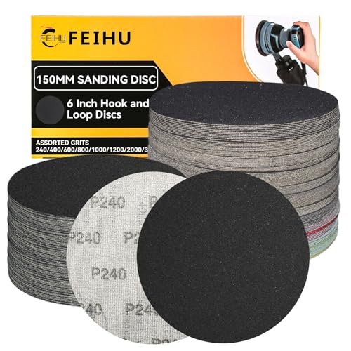 FEIHU 30 Stück Schleifscheiben 150mm klett 240 körnung Schleifpapier Set für Rund Exzenterschleifer für Holz Metall und Farbe FEIHU 30 Stück Schleifscheiben 150mm klett 240 körnung Schleifpapier Set für Rund Exzenterschleifer für Holz Metall und Farbe von FEIHU