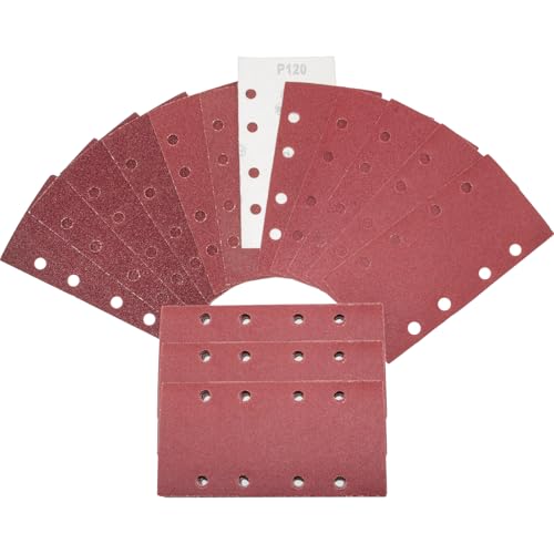 FEIHU 60 Stück 93 x 185mm Schleifpapier Set, 40 60 80 120 180 240 Körnung Rechteckiges Schleifpad mit Klettverschluss 8 Löcher Schleifblatt Set für Bosch-Schleifer und Rechteckschleifer FEIHU 60 Stück 93 x 185mm Schleifpapier Set, 40 60 80 120 180 240 Körnung Rechteckiges Schleifpad mit Klettverschluss 8 Löcher Schleifblatt Set für Bosch-Schleifer und Rechteckschleifer von FEIHU