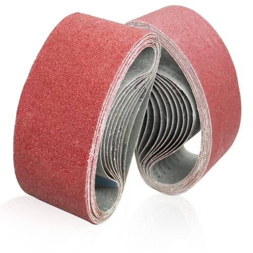 FEIHU Aluminiumoxid-Schleifbänder 100 x 560 mm Schleifband. zum Polieren Metall, Holz.jeweils 3x40/80/120/180/320 Körnungen,Schleifpapier für Band-Schleifer/Schleif-Maschinen 15 Stück von FEIHU