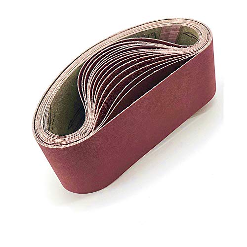 FEIHU Aluminiumoxid-Schleifbänder 100x915 mm.5 verschiedene Körnungen.jeweils 2 X 40/80/120/180/320,Schleifband-Set, für Bandschleifer,Polieren Metall,Holz(10 Stück) von FEIHU