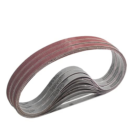 FEIHU Aluminiumoxid-Schleifbänder 9x533 mm.5 verschiedene Körnungen.jeweils 6 X 40/80/120/180/320,Schleifband-Set, Für Druckluft bandschleifer,Polieren Metall,Holz|Fingerschleifer(30 Stück) von FEIHU
