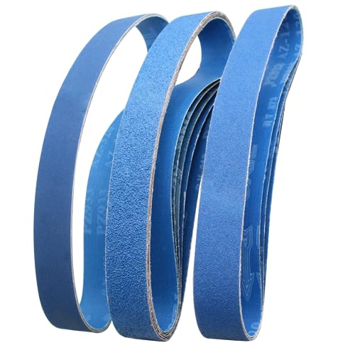 FEIHU Beruf Schleifband Set,Zirkoniumkorund Schleifbänder 50 x 686 mm Körnung 60,80,100,120,240, 320 für bandschleifer schleifbänder,Schärfen, Entrosten von FEIHU