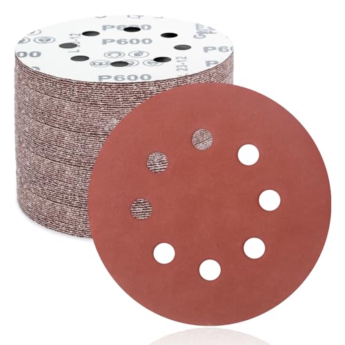 FEIHU Exzenterschleifer schleifpapier 125mm klett 50 Stück, 8 Loch schleifscheiben 125mm Rund klett für Holz Metall und Farbe 600 Körnung FEIHU Exzenterschleifer schleifpapier 125mm klett 50 Stück, 8 Loch schleifscheiben 125mm Rund klett für Holz Metall und Farbe 600 Körnung von FEIHU