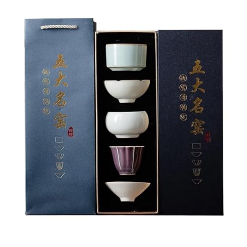 Teeservice Keramik Master Cup Persönliche Teetasse Chazhan Teeschale Brennöfen Der Song-Dynastie Geschenkbox-Set Teetassen-Set(Type-B) von FEILIV