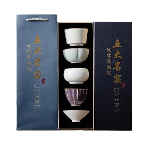 Teeservice Keramik Master Cup Persönliche Teetasse Chazhan Teeschale Brennöfen Der Song-Dynastie Geschenkbox-Set Teetassen-Set(Type-E) von FEILIV