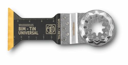 FEIN Sägeblatt E-Cut Universal Bi-Metall mit höhe Lebensdauer, Sägeblatt für Tiefeschnitte, Ve. 1 stk., Breite 44 mm, Länge 55 mm, Starlock Aufnahme, Titan beschichtetes Bi-Metall Sägeblatt FEIN Sägeblatt E-Cut Universal Bi-Metall mit höhe Lebensdauer, Sägeblatt für Tiefeschnitte, Ve. 1 stk., Breite 44 mm, Länge 55 mm, Starlock Aufnahme, Titan beschichtetes Bi-Metall Sägeblatt von FEIN
