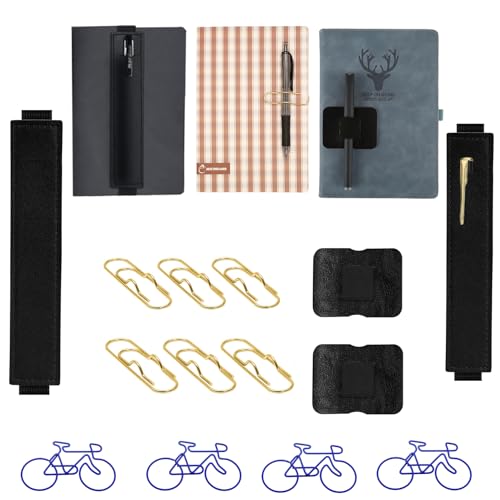 FEIQIAO 10pcs Multifunktionale Stiftstation, Set Einschließlich Verstellbarem Gummiband Stifthalter, Klebe Bleistift Schlaufe für Notebook, Tragbare Metall Bürostift Clips, Fahrradform Büroklammer FEIQIAO 10pcs Multifunktionale Stiftstation, Set Einschließlich Verstellbarem Gummiband Stifthalter, Klebe Bleistift Schlaufe für Notebook, Tragbare Metall Bürostift Clips, Fahrradform Büroklammer von FEIQIAO