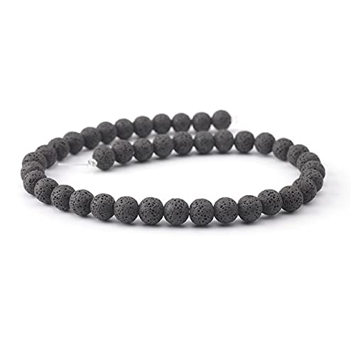 Vulkanische Lava-Naturstein-Perlen, bunt, schwarz, rund, Lava-Perlen, 6 mm - 16 mm, für DIY-Halsketten, Armbänder, Schmuckherstellung von FEIZHU