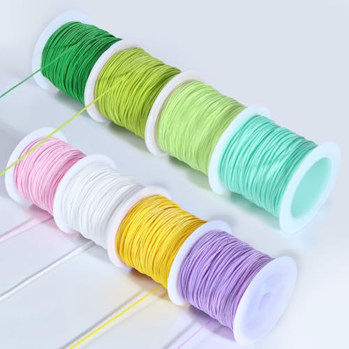 Nylonschnur Nylonfaden 0,8mm – 8 Farben, je 20 m pro Rolle, geflochtene Schnur – für Armbänder, chinesische Knoten, Makramee, Schlüsselanhänger, Handyanhänger & DIY-Schmuck von FELEDITY