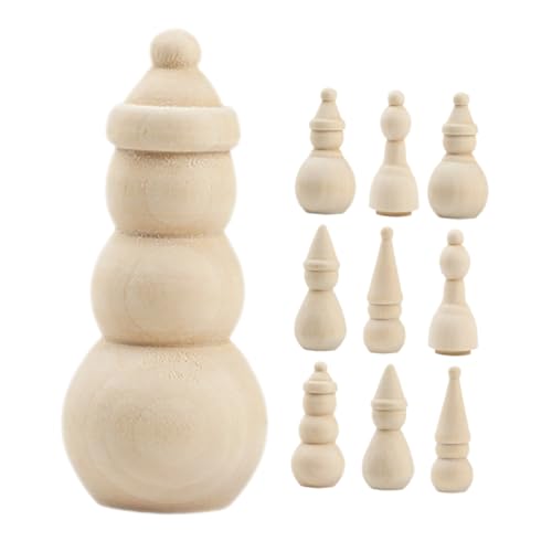 FELTECHELECTR 10 Stück Unvollendete Holzfiguren Mit Schneemannmotiv, Unbemalt, Blanke Holzstiftpuppen Für Kinder, Diy-kunst, Malerei, Bastelprojekte FELTECHELECTR 10 Stück Unvollendete Holzfiguren Mit Schneemannmotiv, Unbemalt, Blanke Holzstiftpuppen Für Kinder, Diy-kunst, Malerei, Bastelprojekte von FELTECHELECTR