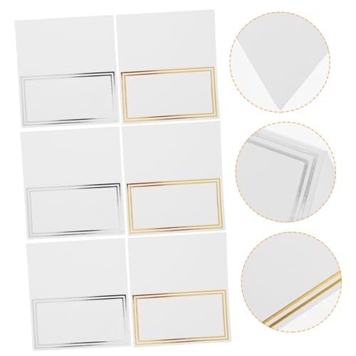 FELTECHELECTR 100 Stück Hochwertige Tischkarten Hochzeit Platzkarten für Hochzeiten Partys und Veranstaltungen Leicht Beschriftbar Stabile Zeltform Gold Silber von FELTECHELECTR