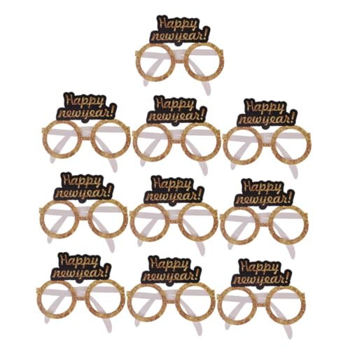 FELTECHELECTR 10St Papiergläser Geschenk zum Füllen von Weihnachtstüten 2021 Brillen Ornament Weihnachtssto Requisiten Brille Party-Cosplay-Brille Erdfarben schmücken Combo-Platte Augenrahmen von FELTECHELECTR
