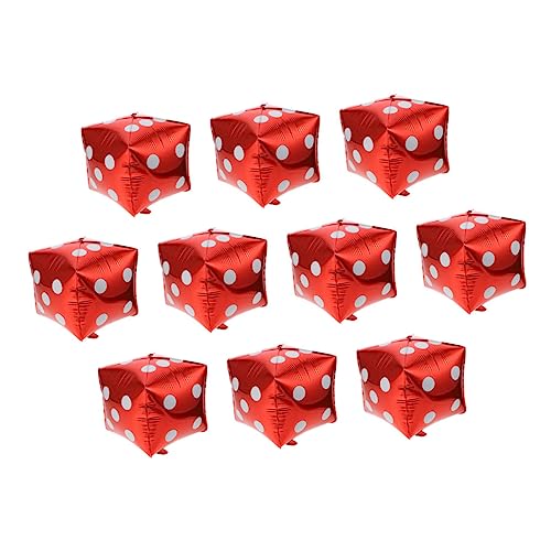 FELTECHELECTR 10Stücke Casinowürfel Folienballons Rote Würfelballons für Themenpartys Spielabende und Dekorationen Hochwertige Luftballons für Unvergessliche Events von FELTECHELECTR