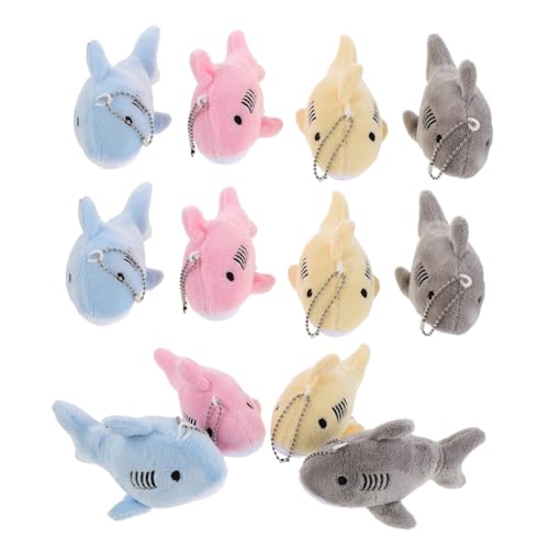 FELTECHELECTR 12 Stück Mehrteiliges Plüsch Mini Schlüsselanhänger Weiche Kuscheltiere mit Metallring Niedliche Anhänger für Rucksack Auto und Taschen Bunte Meerestier Charms als Partygeschenk von FELTECHELECTR