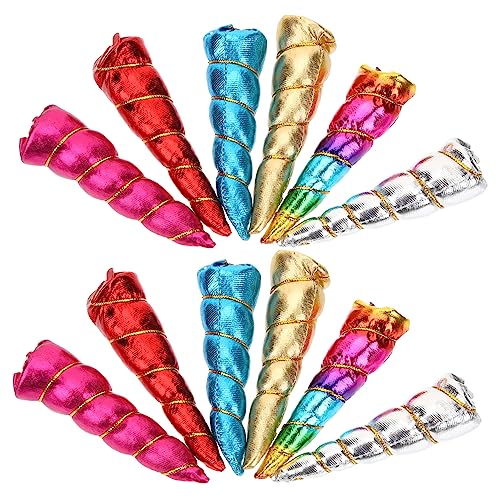 FELTECHELECTR 12 Stück Teiliges Einhornhörner DIY Zubehör für Haarreife Glitzernde Party Accessoires für Kreative Feiern Kostüme und Fotoshootings von FELTECHELECTR