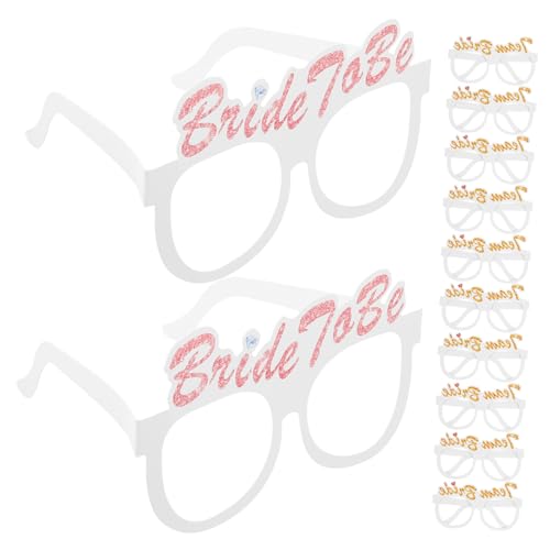 FELTECHELECTR 12st Party-brillen-requisiten Party-brillen-dekore Cosplay-brillen Foto-requisiten Für Single-partys Brautparty-sonnenbrille Lustige Papier Individuell Leicht Weiß Lieferungen von FELTECHELECTR