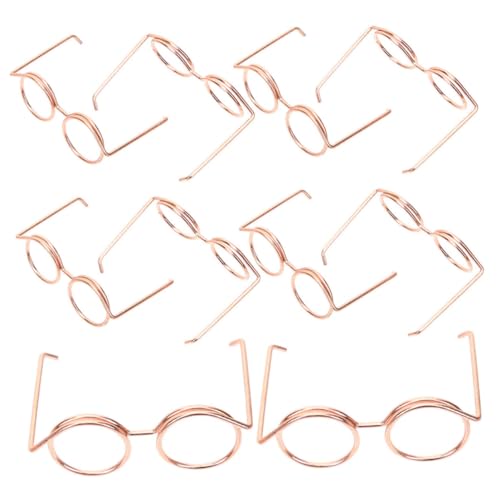 FELTECHELECTR Bezaubernde Mini-Brillen Für Puppen 12 Stück Metallrahmen Brillen Ohne Gläser Modische Anzieh-Requisiten Roségold von FELTECHELECTR