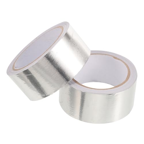 FELTECHELECTR 2 Rollen Hitzebeständiges Aluminiumfolienband Dickes Isoliertes Klebeband für Reparaturen und Dämmung pro Packung für Lüftungsrohre und Metalloberflächen von FELTECHELECTR