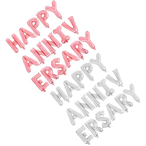 FELTECHELECTR 2 Sets „happy Anniversary“-luftballons: Aluminiumfolie-luftballons Mit Englischen Buchstaben Für Hochzeitstagsfeiern – Schnell Aufzublasende Dekoration FELTECHELECTR 2 Sets „happy Anniversary“-luftballons: Aluminiumfolie-luftballons Mit Englischen Buchstaben Für Hochzeitstagsfeiern – Schnell Aufzublasende Dekoration von FELTECHELECTR