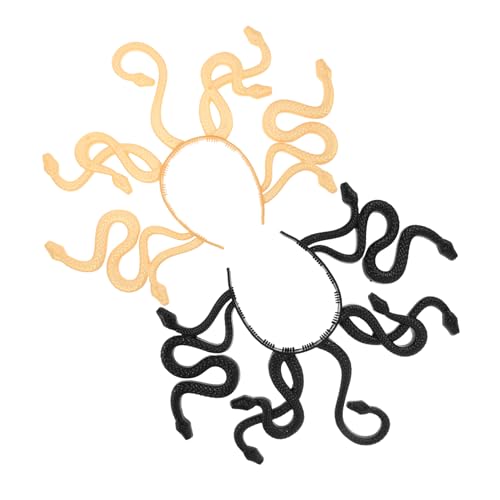 FELTECHELECTR 2 Stück Schlangenförmiger Kopfreiz Medusa-Haarband Party-Haarschmuck für Frauen Halloween-Haarreifen Schlangenhaarclip Medusa-Schlangen-Stirnband Medusen-Cosplay Plastik von FELTECHELECTR