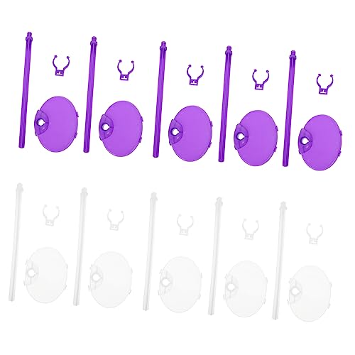 FELTECHELECTR 20Stücke Puppenunterstützungsrahmen Transparente Lilafarbene Puppenständer Stabiler Halter für Puppen für Puppenzubehör und Kreatives von FELTECHELECTR