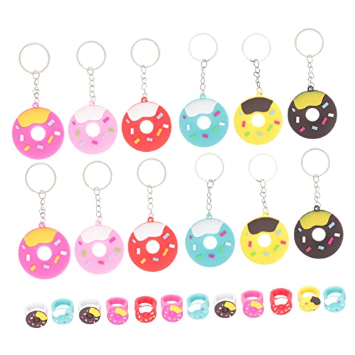 FELTECHELECTR Donut-Schlüsselanhänger 24-teiliges Set Partyzubehör für Kinder Donut-Partygeschenke Dekorationen für Geburtstagspartys von FELTECHELECTR