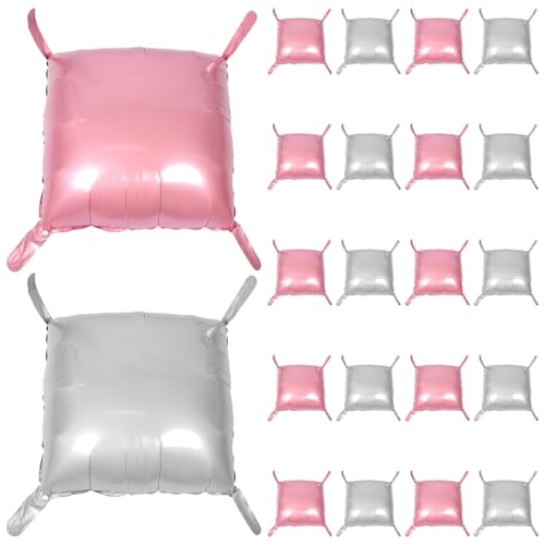 FELTECHELECTR 25 Quadratische Folienballons Als Hintergrund: Diy-girlande Aus Aluminiumfolie Mit Ballonbogen – Doppelseitig, Silber-rosa, Für Geburtstage Und Jahrestage von FELTECHELECTR