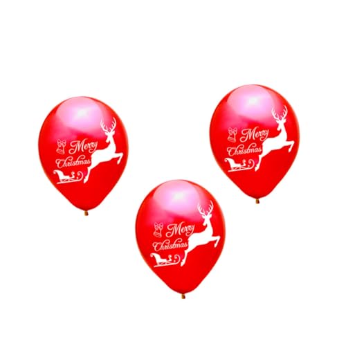FELTECHELECTR 25 Stück 12 Party-latexballons Weihnachtsdekoration Luftballons Grünes Dekor Weihnachtsballons Partydekorationen Weihnachtsfeier Luftballons Transparenter Ballon Elch Kranz Rot von FELTECHELECTR
