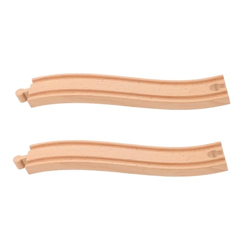 FELTECHELECTR 2st Holzbahngleis Bahngleise Brücke Zugtisch Bahngleis Aus Holz Gleiszubehör Zubehör Für Die Eisenbahnszene Holzbausatz Für Kinder Puppenhaus-bausatz Aus Holz Khaki Hölzern von FELTECHELECTR