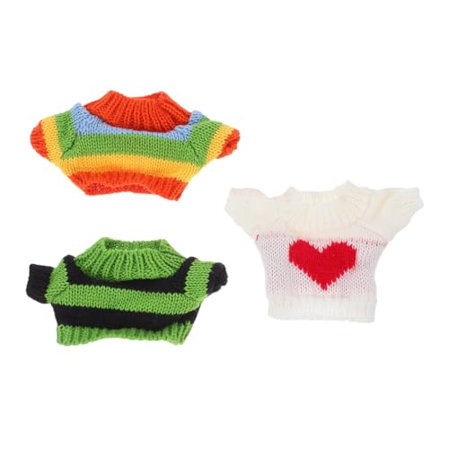 FELTECHELECTR 3 Stücke Bär Plüsch Kleidung Puppen Gestrickte Pullover Outfit Stofftier Zubehör Für Spielzeug DIY Kleid Bis von FELTECHELECTR