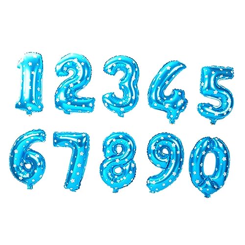 FELTECHELECTR 32 Luftballons Zahlenballons zahlen luftballon Nummernballons aus Folie Geburtstag Hochzeitsnummer Ballon Zahlenballondekoration Ballon mit Partynummer Krone schmücken Film Baby von FELTECHELECTR