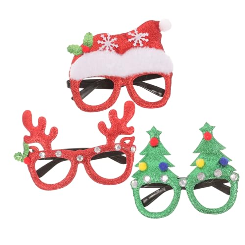 FELTECHELECTR Christbaumschmuck Foto-Requisiten 3st Partybrille Halloween-sonnenbrille Lustig Weihnachtsglitter Brillengestell n Weihnachtsfeierdekorationen Gläser Füllstoff Erwachsener Kind von FELTECHELECTR