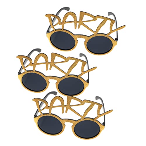 FELTECHELECTR 3St Partybrille Plastikgläser Strand Geschenk hawaiianische Sonnenbrille Fiesta-Brille Dekor Neujahrsparty-Brille Partyzubehör Buchstabe schmücken Partybedarf Stk von FELTECHELECTR