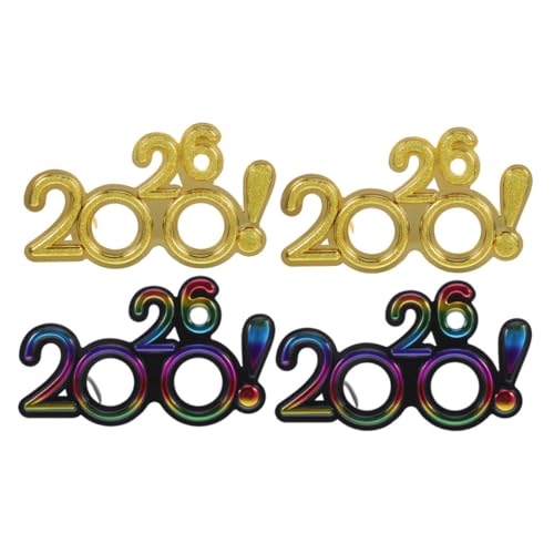 FELTECHELECTR 4 Stück Silvesterbrillen Partyzubehör Neujahrsfoto-requisiten 2026 Zahlenbrillen Ausgefallene Glitzer-dekorative Sonnenbrillen Für Partybevorzugungen FELTECHELECTR 4 Stück Silvesterbrillen Partyzubehör Neujahrsfoto-requisiten 2026 Zahlenbrillen Ausgefallene Glitzer-dekorative Sonnenbrillen Für Partybevorzugungen von FELTECHELECTR