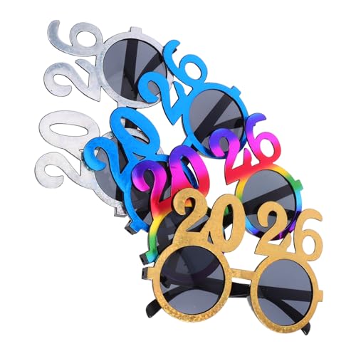 FELTECHELECTR 4 Stück Teiliges Year Partybrille aus Robustem Pc Material Bunte Farbige Foto Requisiten für Silvester Langlebige Stabile und Lustige Neujahrsbrillen für Feierlichkeiten FELTECHELECTR 4 Stück Teiliges Year Partybrille aus Robustem Pc Material Bunte Farbige Foto Requisiten für Silvester Langlebige Stabile und Lustige Neujahrsbrillen für Feierlichkeiten von FELTECHELECTR