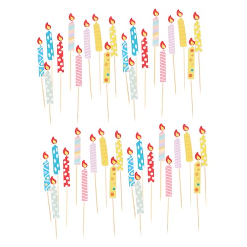 FELTECHELECTR 40st Kerzenkarte Geburtstagskerzenkuchendekoration Geburtstags-kerzenkuchen-picks Geburtstags-cupcake-topper Geburtstagskerzenkuchen-picks Geburtstagskuchen Geschenk Papier von FELTECHELECTR