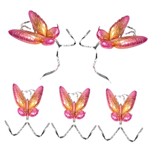 FELTECHELECTR 5 Stück Flügel Ballon Zubehör für Partyballons Luftballons in Schmetterlingsform Hochzeitsfeierlieferungen Ballon Mittelstücke Dekorative Luftballons Aluminiumfolie Rosa FELTECHELECTR 5 Stück Flügel Ballon Zubehör für Partyballons Luftballons in Schmetterlingsform Hochzeitsfeierlieferungen Ballon Mittelstücke Dekorative Luftballons Aluminiumfolie Rosa von FELTECHELECTR