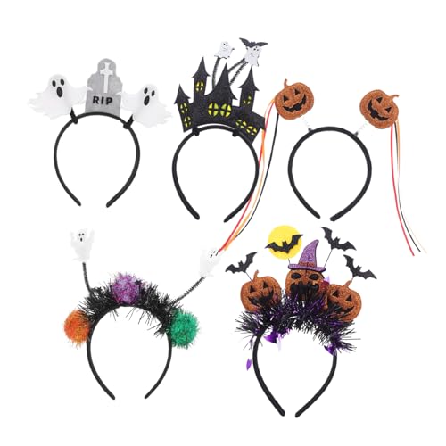 FELTECHELECTR 5 Stück Halloween-stirnband Halloween-zubehör Für Frauen Kostüm Kürbis Kopfbedeckung Tierstirnband Papier von FELTECHELECTR