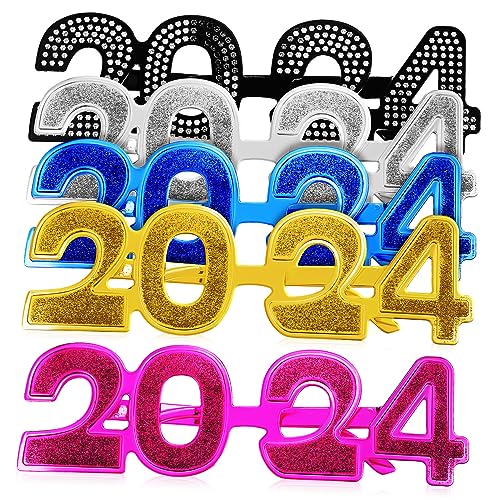 FELTECHELECTR 5 Stück Neujahrs Partybrille Teiliges Elektroplattierte Bunte Dekorationsbrille Gold Silber Blau Schwarz und Rosa für Lustige Feiern und Fotos FELTECHELECTR 5 Stück Neujahrs Partybrille Teiliges Elektroplattierte Bunte Dekorationsbrille Gold Silber Blau Schwarz und Rosa für Lustige Feiern und Fotos von FELTECHELECTR