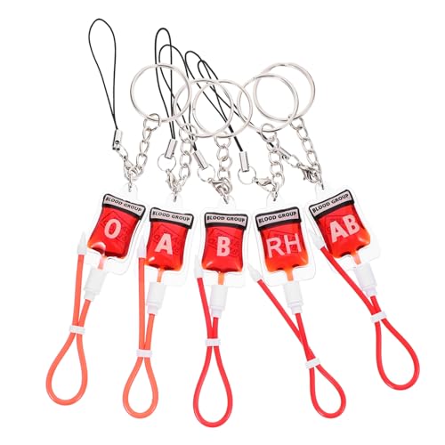FELTECHELECTR 5 Stück Teiliges Halloween Schlüsselanhänger Blutpakete Schlüsselanhänger Halter für Taschen Rucksäcke und Handys für Partys und Besondere Anlässe von FELTECHELECTR