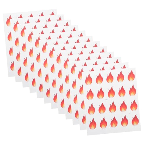 FELTECHELECTR 500 Pcs Flammenaufkleber mini Aufkleber lustige Aufkleber Feuer Aufkleber Etikettenaufkleber für Gläser Aufkleber für Lebensmittelverpackungen Küchenetiketten für Behälter PVC von FELTECHELECTR
