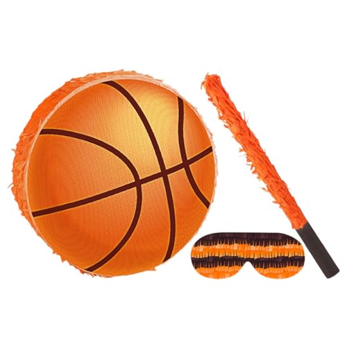 FELTECHELECTR Basketball Pinata Partyset mit Stock und Augenbinde für Sport Themen Geburtstag Dekoration und Spiel für Jungen und Mädchen Vielseitig Einsetzbar und Einfach Aufzuhängen von FELTECHELECTR