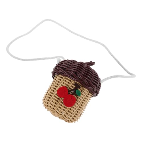 FELTECHELECTR Handgewebte Mini Schultertasche Kunststoffgeflecht Imitat Rattan Eichelförmige Umhängetasche Wandkorb Kreatives Design Für Strand Reisen Und Alltag FELTECHELECTR Handgewebte Mini Schultertasche Kunststoffgeflecht Imitat Rattan Eichelförmige Umhängetasche Wandkorb Kreatives Design Für Strand Reisen Und Alltag von FELTECHELECTR