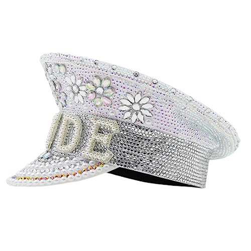 FELTECHELECTR Eleganter Neuartiger Diamanthut Weißer Kapitänshut Für Die Braut Junggesellenabschied Hochzeit Fotoautomat FELTECHELECTR Eleganter Neuartiger Diamanthut Weißer Kapitänshut Für Die Braut Junggesellenabschied Hochzeit Fotoautomat von FELTECHELECTR