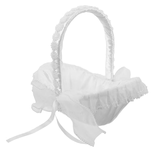 FELTECHELECTR Romantischer Hochzeit Blumenmädchen Korb mit Spitze Yuanbao Form Blumenkorb für Zeremonie Eleganter Handgriff Blütenblätter Aufbewahrung Europäischer Stil für Hochzeitsfeier FELTECHELECTR Romantischer Hochzeit Blumenmädchen Korb mit Spitze Yuanbao Form Blumenkorb für Zeremonie Eleganter Handgriff Blütenblätter Aufbewahrung Europäischer Stil für Hochzeitsfeier von FELTECHELECTR